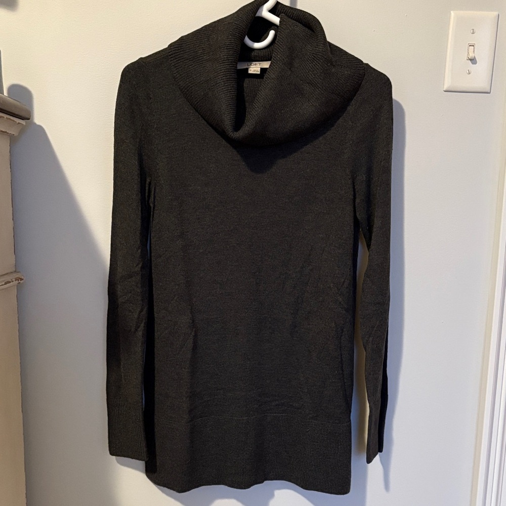 LOFT Elegant Black Cowl Neck Sweater